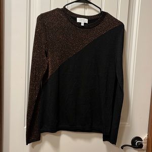 & Other Stories black/rose gold shimmer long sleeve shirt